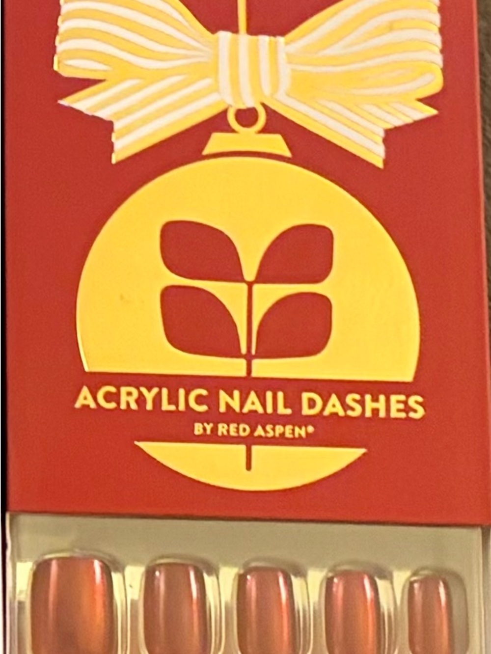 Red Aspen Acrylic Nail Dashes – Shimmering Copper Pink
